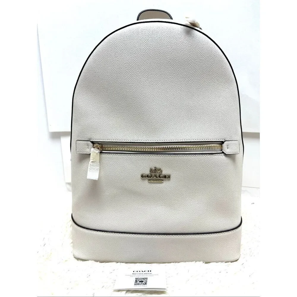🔥🎁New! COACH Kenley Backpack Signature Canvas Chalk White Msrp:$398.00